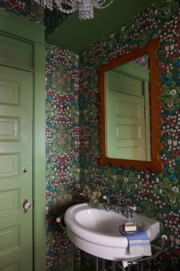 The newly renovated powder room in interior designer Meghan Jay's historic home.