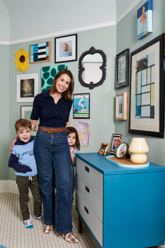 Interior designer Meghan Jay with her two children